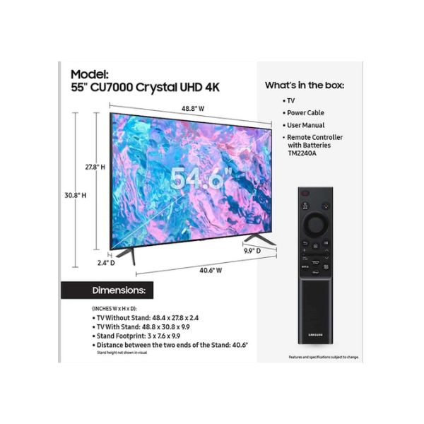 SAMSUNG 55-Inch Crystal UHD CU7000