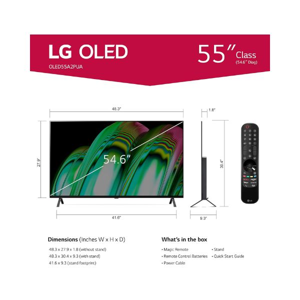 LG 55-Inch 4K Smart TV OLED A2 Series