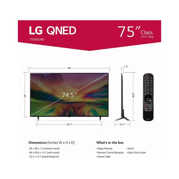 LG 75-Inch 4K TV QNED816RA Series
