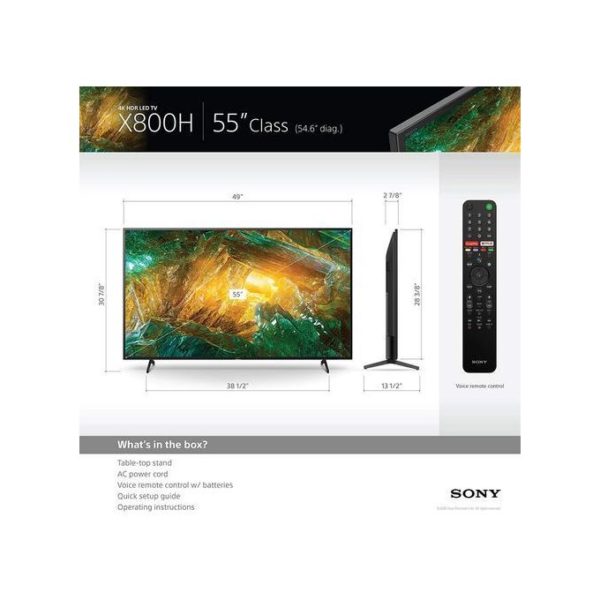 Sony 55X7500H 55-Inch 4K Ultra HD HDR Smart Android LED TV – Netflix, YouTube, Google Assistant
