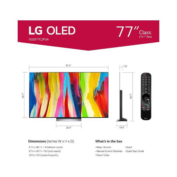 LG 77-Inch OLED evo 4K Smart C2 Series