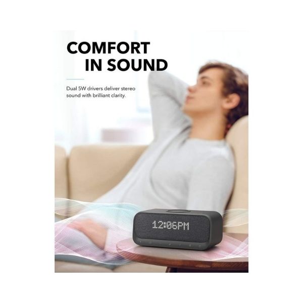 Anker Soundcore Wakey Bluetooth Speaker with Alarm Clock, Wireless Charging & FM Radio - Image 6